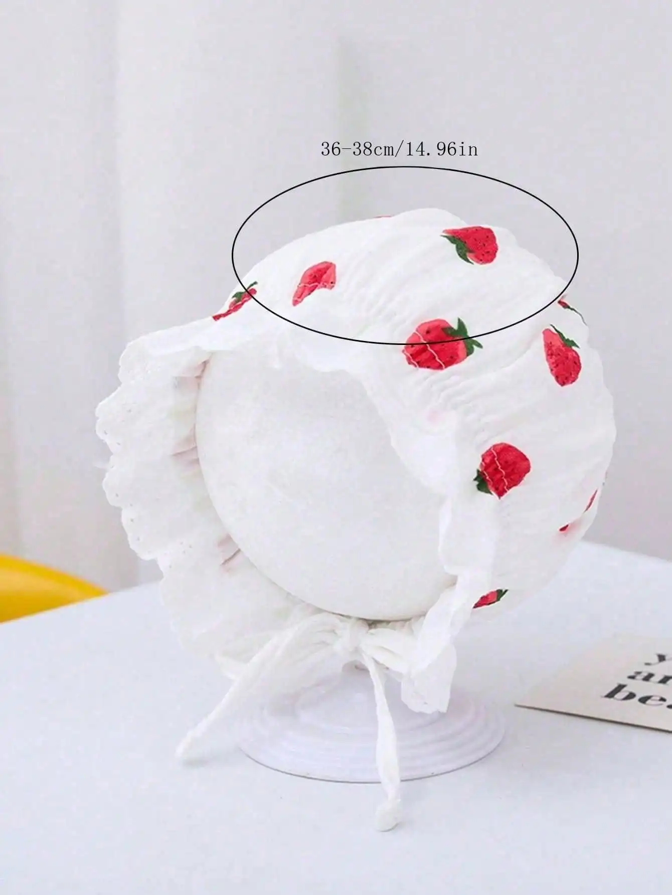 1Pc Vintage Lace Floral Baby Bonnet for Girls 3-12M, Court Style Infant Hat with Heavy Embroidery, Soft Retro Beanie - view 6