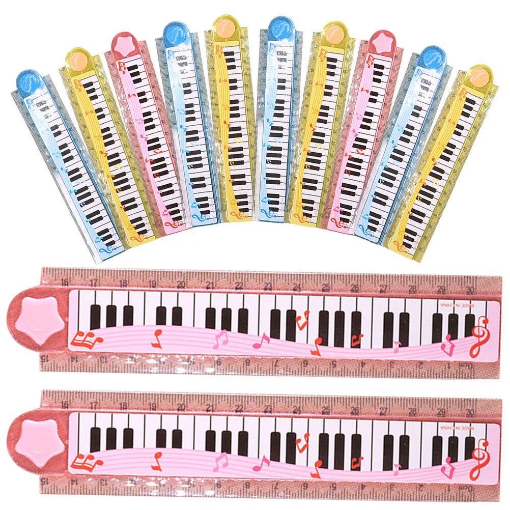

20pcs Piano Ruler Foldable 30cm Children Scale School Plastic Reusable Kids Ruler Student Straight Measure Tool