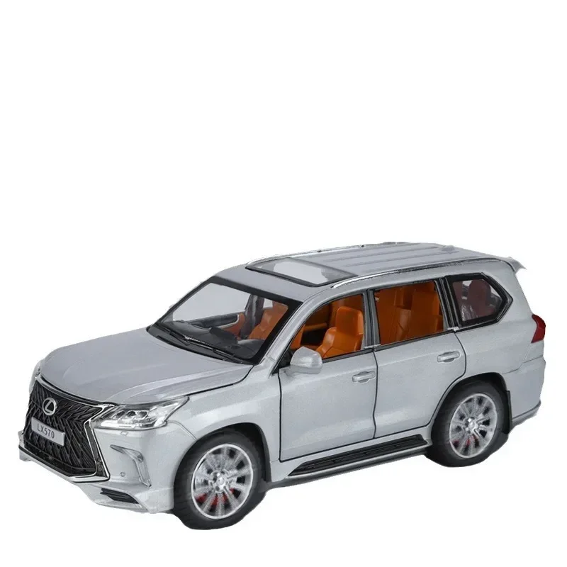 Diecast 1/24 LEXUS LX500 Off Road Car Model Alloy Casting Toys Vehicles Kids Boys Gift Collective Home Decor Voiture Miniature