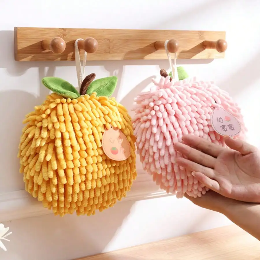 

Fruit chenille hand towel hanging kitchen bathroom toilet thickened hand towel cute absorbent towel