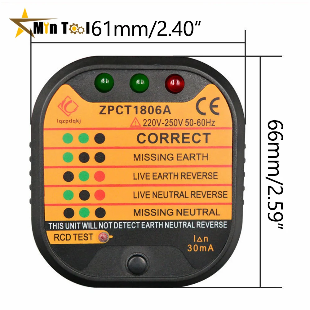 EU UK US Outlet Socket Tester Detector Circuit Polarity Voltage Plug Breaker Ground Zero Line Switch for Electtrical Tools