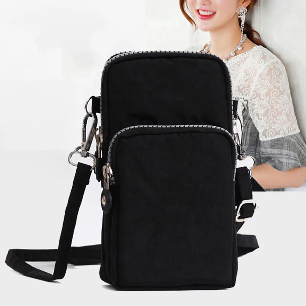 Bolso Bandolera Vintage de Lona, Resistente a Desgarros, para Viajes, Escuela, Negro, para Guardar Teléfono Móvil, Llaves y Cartera