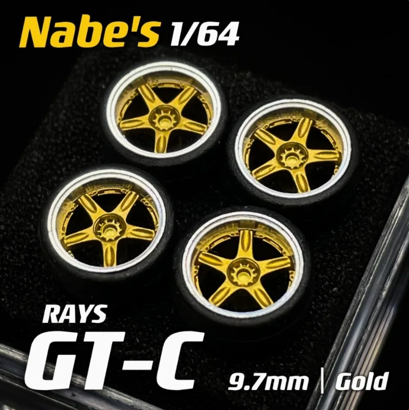 Resin Wheels 1/64 Nabes X Chika GT-C/SW388/NT03RR 8.9/9.7/9.8mm Car Modified Wheel Hub Rubber Tires Suitable for 1:64 Model Cars