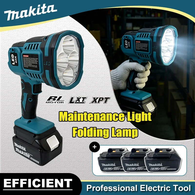 Makita Cordless LED Work Light Foldable Handheld Spotlight Portable Flashlight Outdoor Camping Jobsite Inspection Emergency Lamp