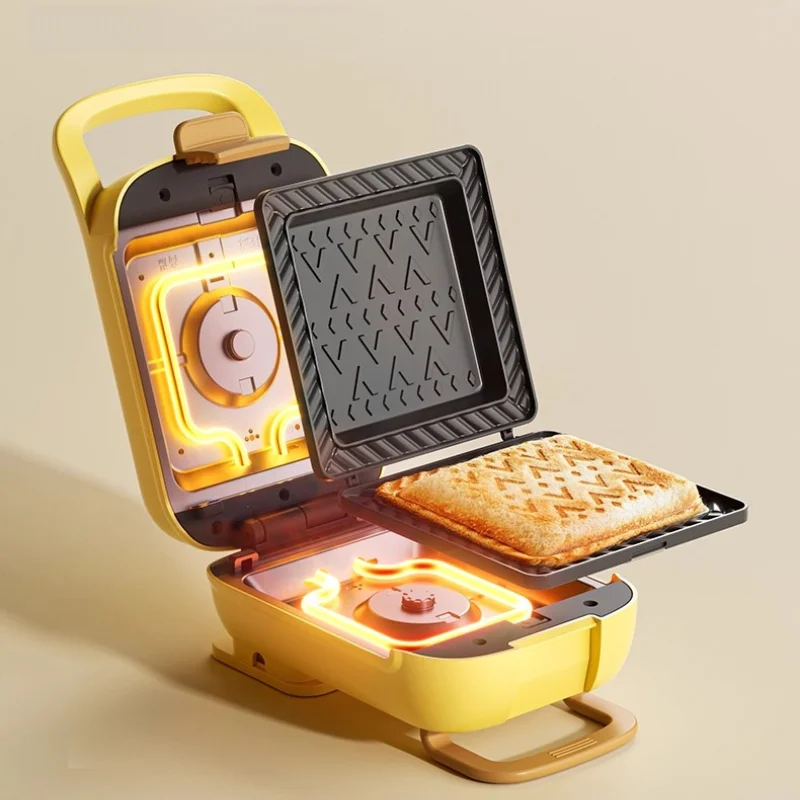 New Home Thickened Hot Press Sandwich Maker - Multi-Function Toaster, Non-stick Coating & Replaceable Baking Pans