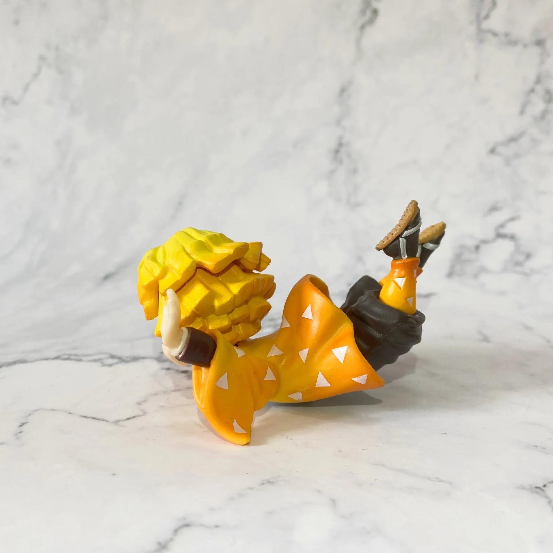 Anime Dämon Slayer Agatsuma Zenitsu Q Version Action Figure PVC Modell Statue Spielzeug puppe auto ornament Schreibtisch Dekor Sammeln Geschenke