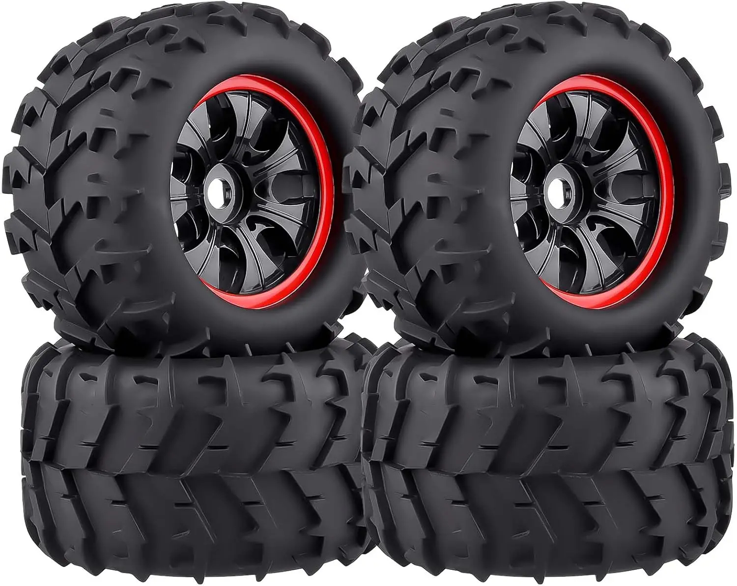 

3,2 предварительно склеенные шестигранные колеса и шины для радиоуправляемых грузовиков диаметром 17 мм для грузовиков Monster Trucks масштаба 1/8 с пенопластовыми вставками