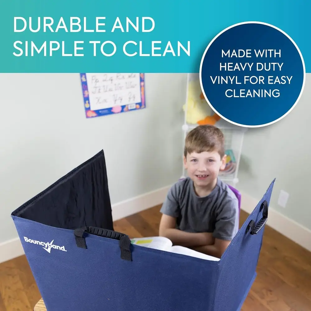 قسم مكتب الخصوصية المحمول من BouncyBand - لوحة مركزية مقاس 20 بوصة × 14 بوصة، لوحات جانبية مقاس 16 بوصة × 14 بوصة - لوحة خصوصية مكتبية تخلق هادئة