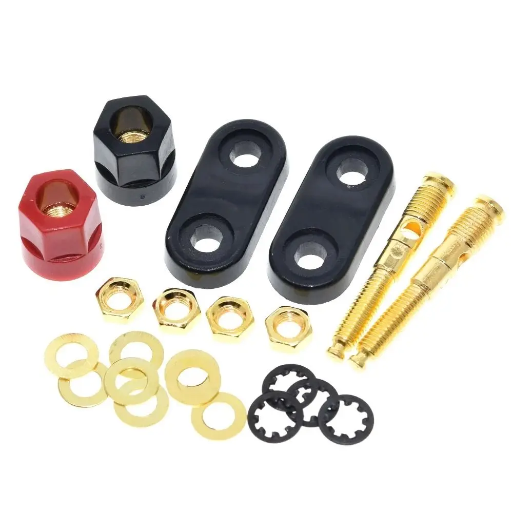 1 Conector Banana de 4mm, Doble Jack Rojo y Negro, Terminal de Altavoz, Puerto de Audio, Cableado DIY, Poste de Conexión de Audio Modificado