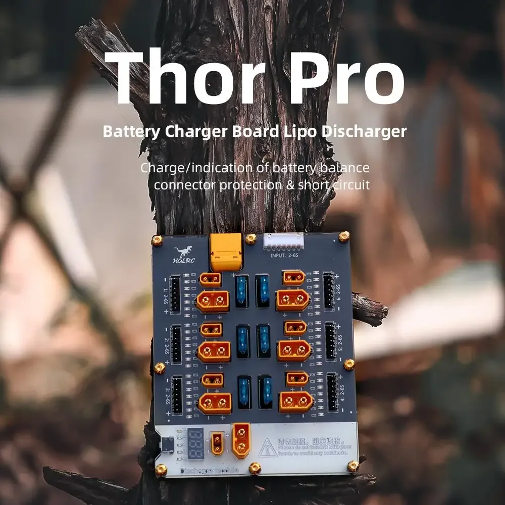 

HGLRC Thor Pro 6-портовое балансное зарядное устройство LIPO, плата 40A XT60 XT30, вилка 2–6S, разрядное устройство LIPO