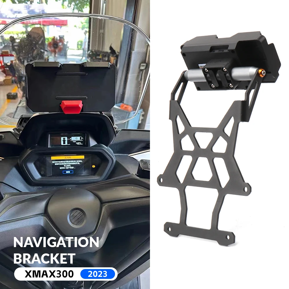 Motorcycle Mobile Phone GPS Navigation Bracket Supporter Holder Bar 12/22MM For Yamaha X-MAX 300 X-MAX300 XMAX300 XMAX 300 2023-