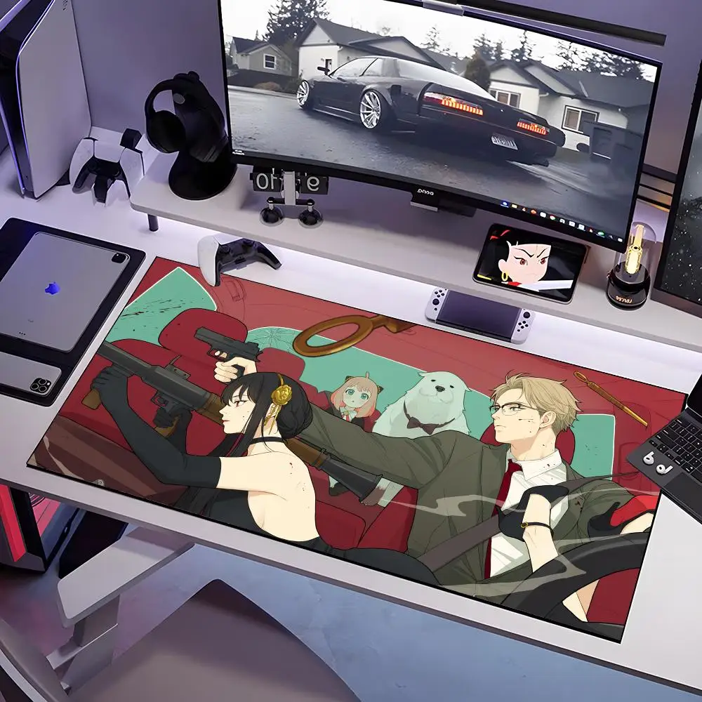 S-spy X Family Mouse Pad Large Anti-Slip Rubber Gaming MousePad Durable Desk Pad Thick Seam Edge Suitable For Office And Gaming