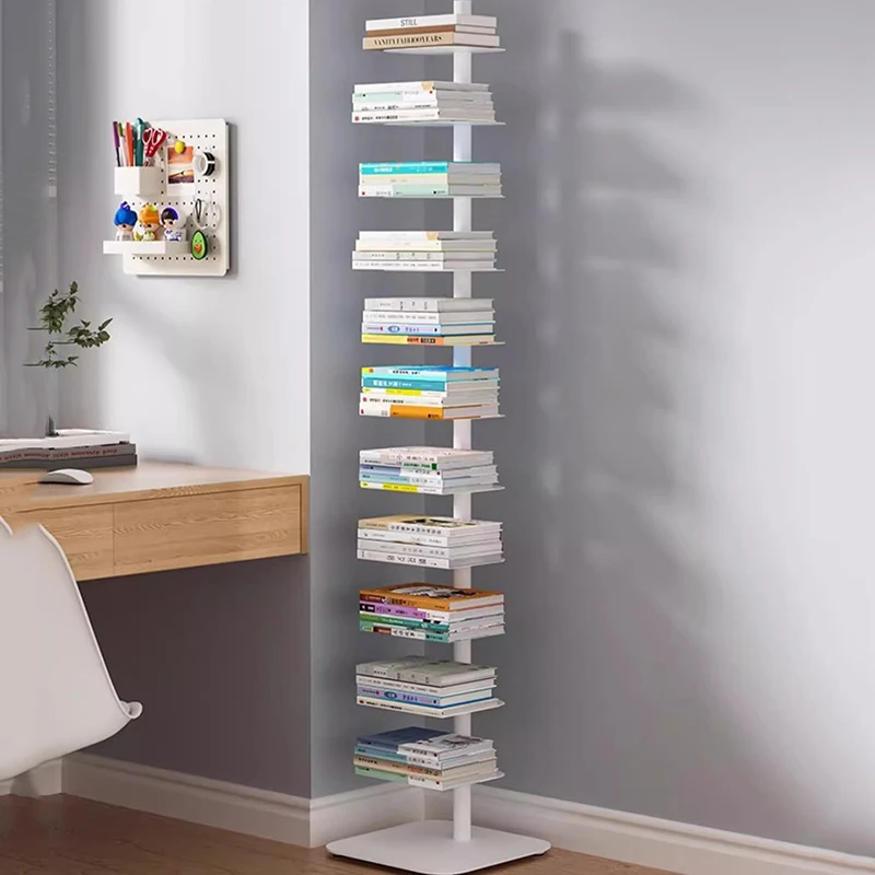 Interior English Bookcase Aesthetic Magazine Racks Luxury Display Designs Book Shelf Rotating Prateleira Lounge Suite Furniture