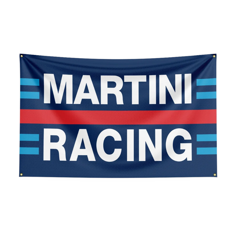 90*150CM Martinis Car Racing Flag Polyester Digital Printing Banner for Garage Wall Art Indoor Decoration With Brass Grommets