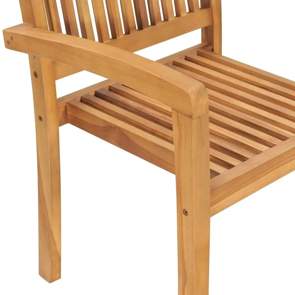 Tuinstoelenset van 6 grijze teakhouten buitenzitplaatsen met comfortabele polyester kussens