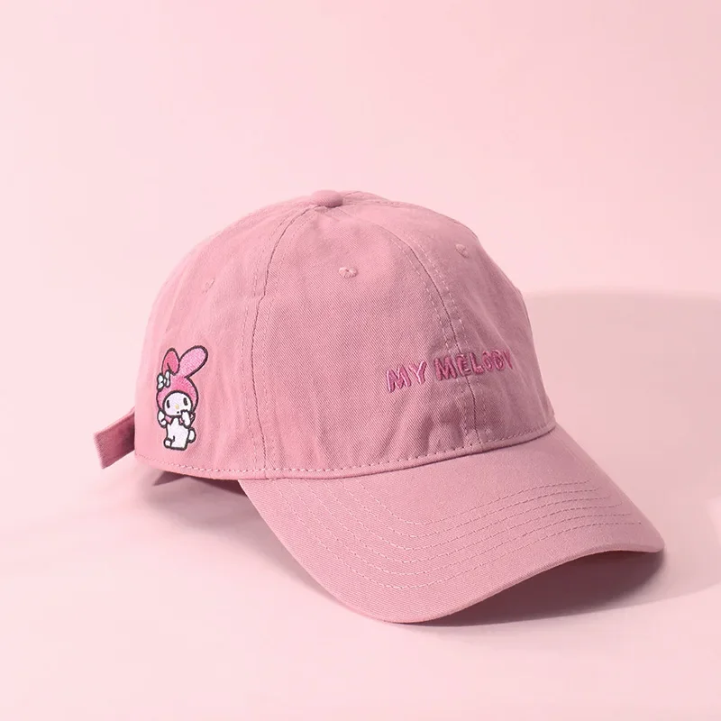 Sanrio Kawaii Hello Kitty Cap Girls Kuromi Cinnamoroll Hat Female Cartoon Anime Sweet Cute Baseball Cap Versatile Gift for Kids