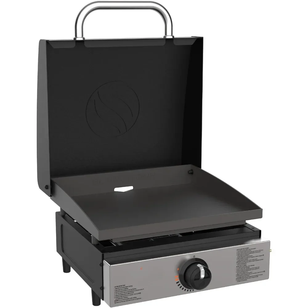 Stainless Steel Propane Gas Portable, Flat Top Griddle Frill Station for Kitchen, Camping, Outdoor, Tailgating, Tabletop