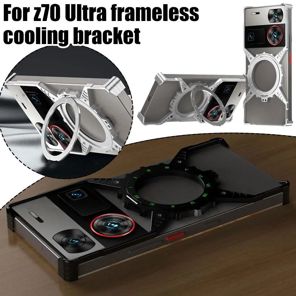 

Cooling aluminum alloy 360 degree rotating bracket Back Cover For ZTE nubia Z70 Ultra 6.85 inch Fall prevention Phone Case T1S0