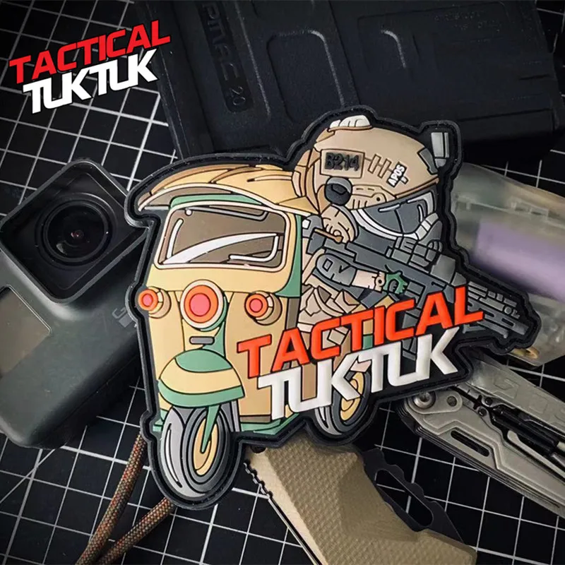 

3D PVC Tactical Panda Patch Outdoor Tactical TUKTUK Car Rubber Stamp Badge Vest Backpack Military Tactical Sticker DIY Applique