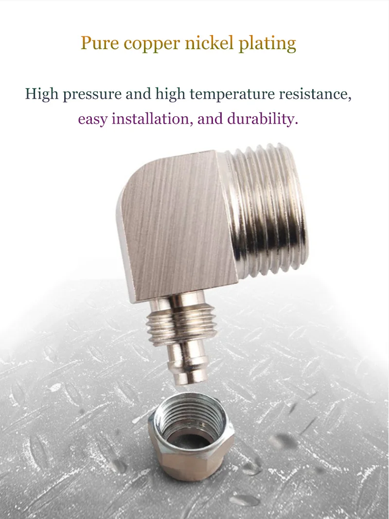 Pneumatic Quick Connector Gas Pipe Quick Screw Connector Pl8-02 Threaded Elbow Pl6-01/10-03/12-04 Copper Nickel Plated