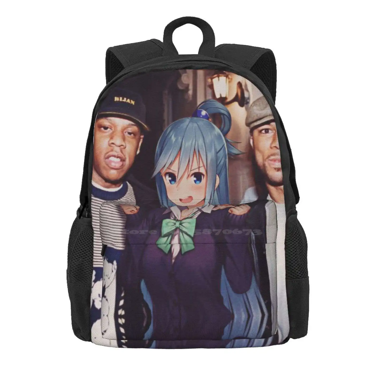 Jay-Z Feat. Aqua Hot Sale Schoolbag Backpack Fashion Bags Aqua Jay Z Kono Subarashii Sekai Anime Music Celebrity Rapper Hip Hop