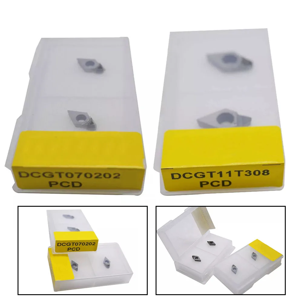 

Professional Grade 2pcs DCGT070202 PCD Insert Tools Tailored For Finishing Non Ferrous Materials Like For Aluminum