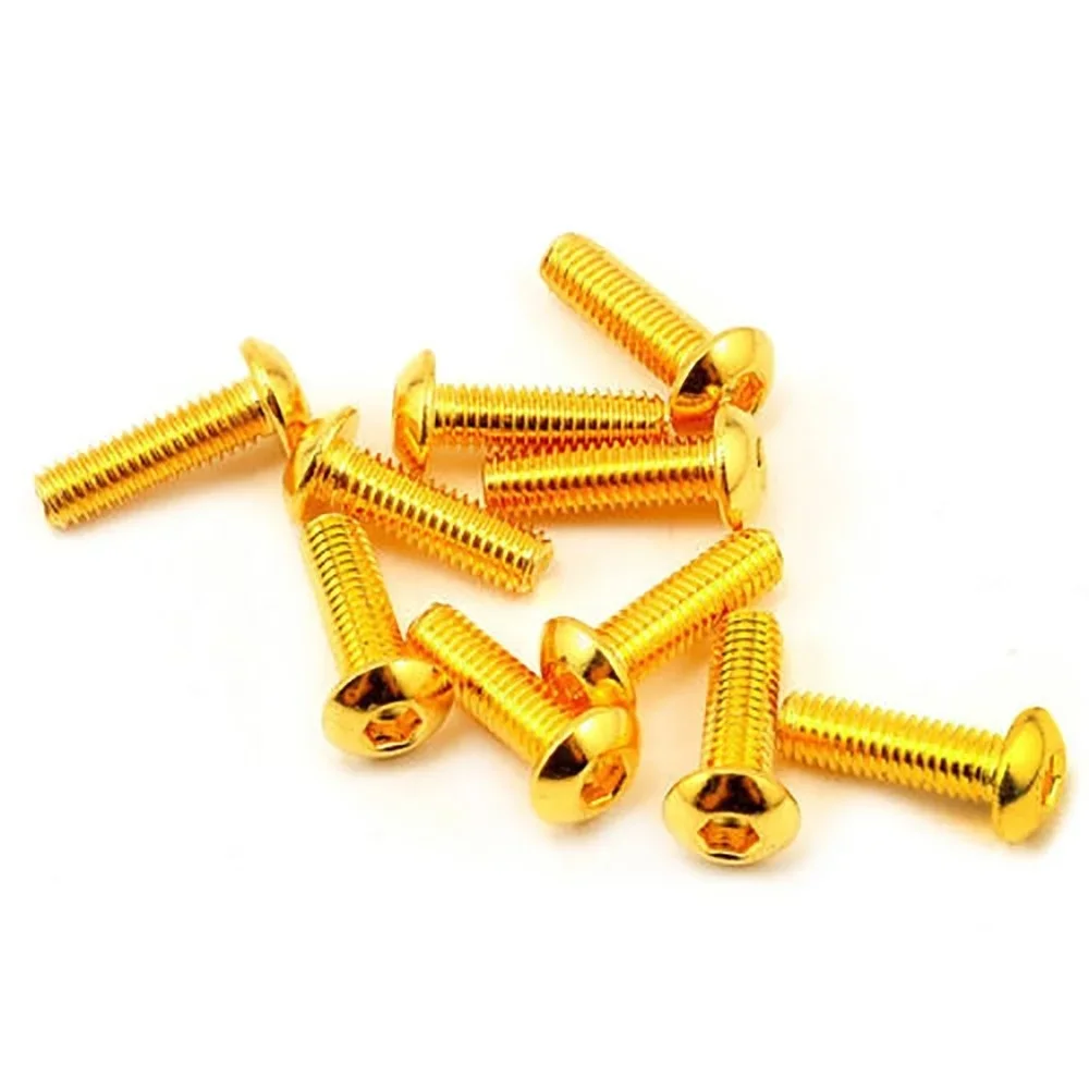 Stainless Steel Titanium Gold Plated Button Head Screws Mushroom Head Hex Screw Allen Socket Bolts Motorcycle Screws M4 M5 M6 M8