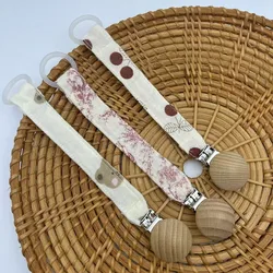 Baby Pacifier Chain Clips Holders Anti-drop Chain Print Cotton Teething Clips Teether Toy Soother Pacifier Strap