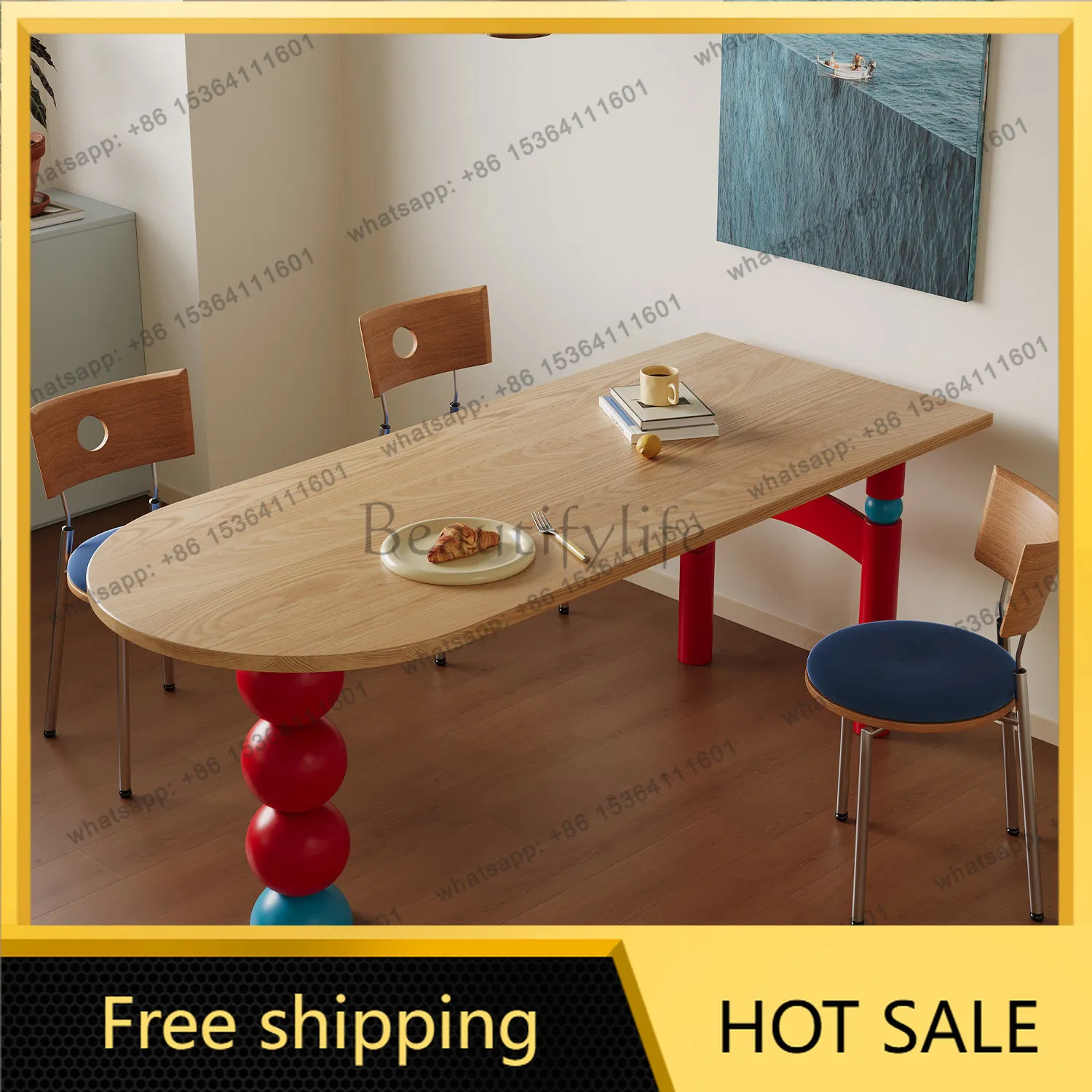 XX. Solid wood small apartment medieval semi-round wall desk