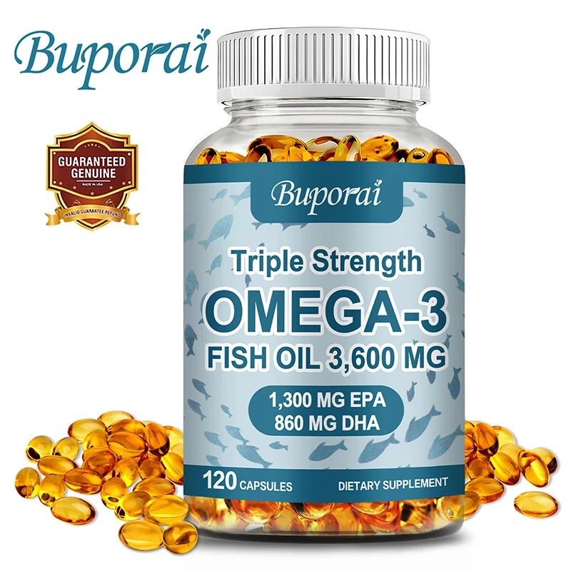 Omega 3 Fish Oil - Promotes Joint, Eye, Skin Health, Supports Fatty Acids, Immune Support