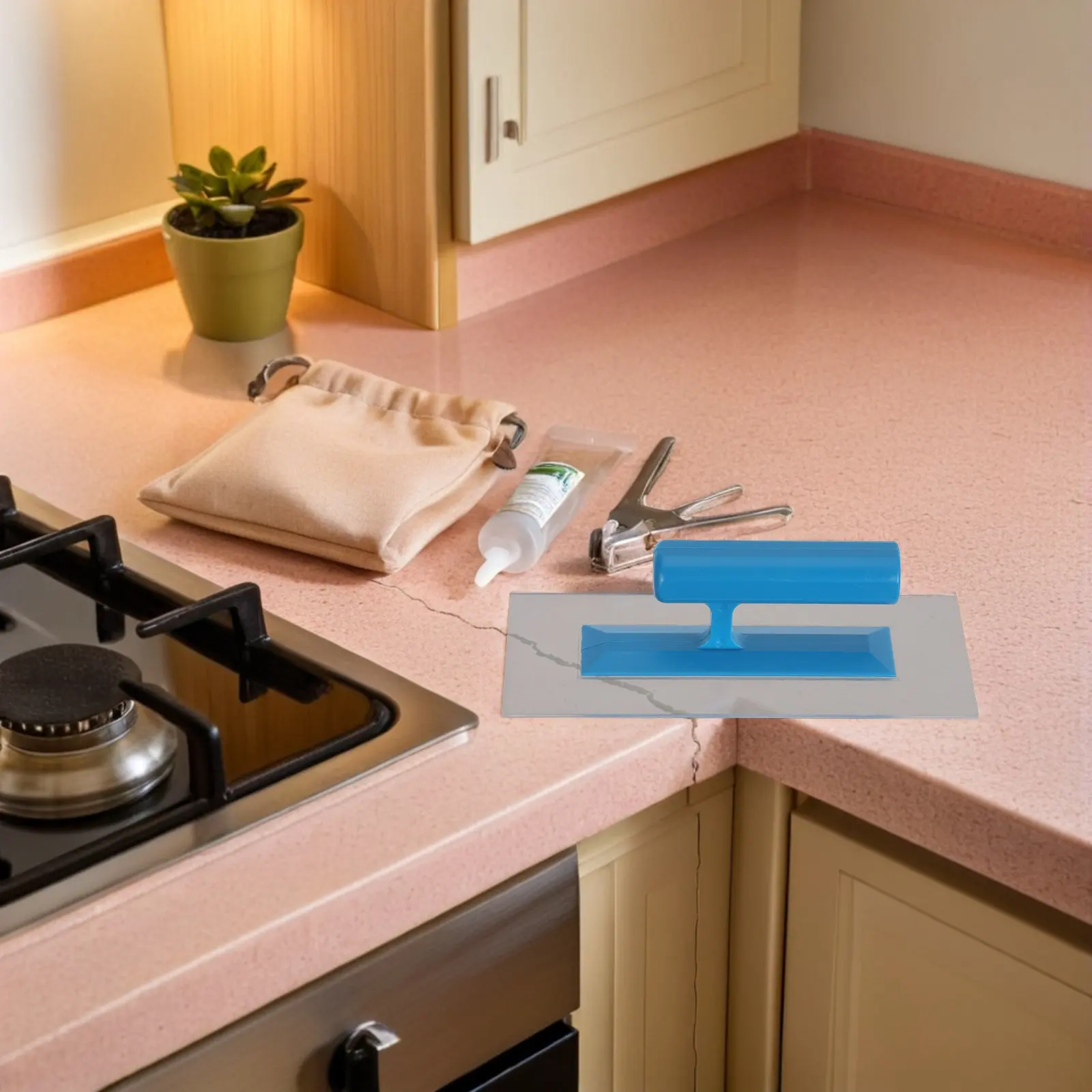 Flat Finishing Trowel Transparent Plastic Plaster Layering Tool Comfort Grip for Drywall Stucco Rendering Wall Art Surface
