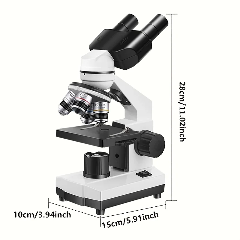 40X-5000X Binocular Microscope Kit | Professional Biological Compound Scope for Adults & Students | HD Phone Adapter + Prepared