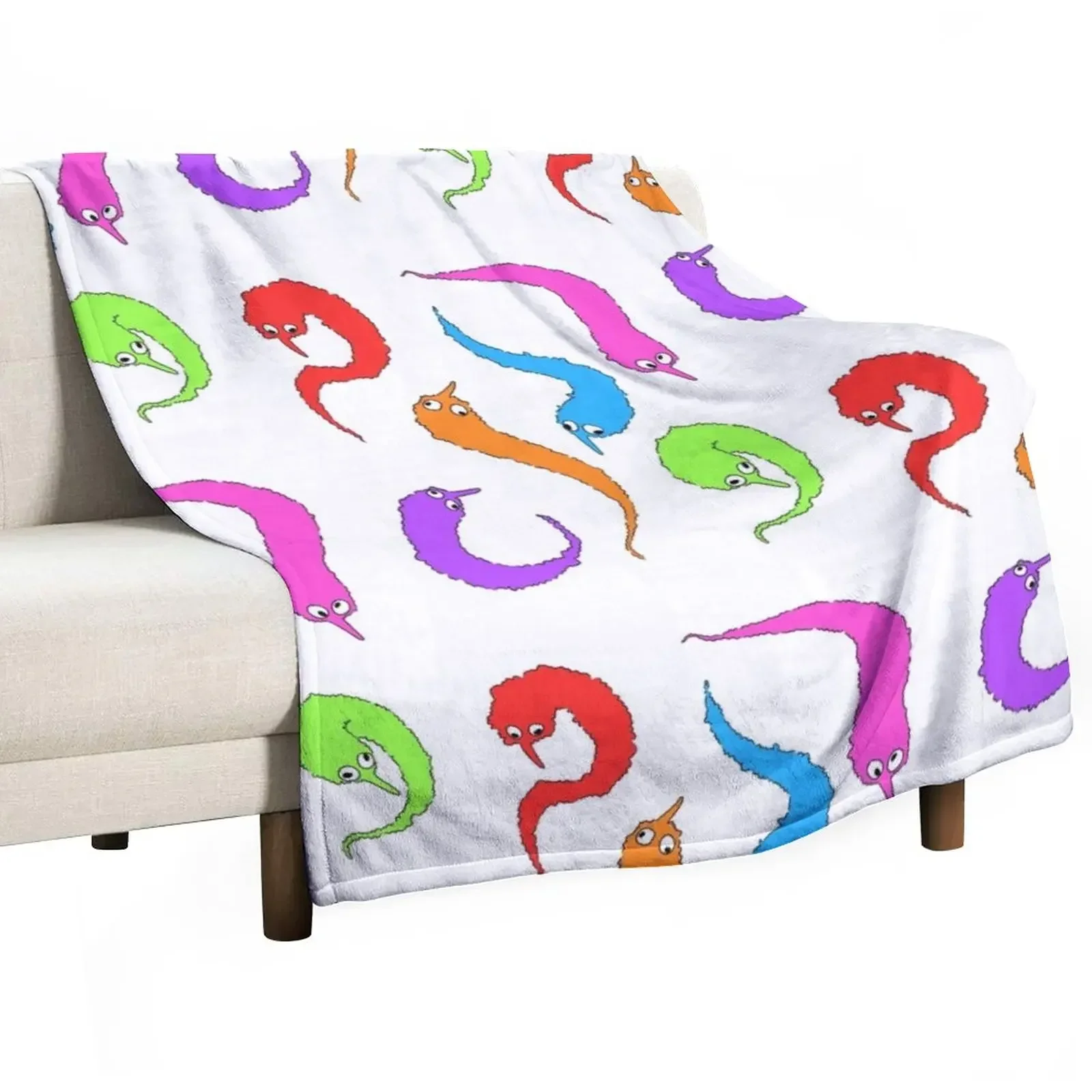 worm on a string party Throw Blanket Large Hairys funny gift Kid'S Blankets