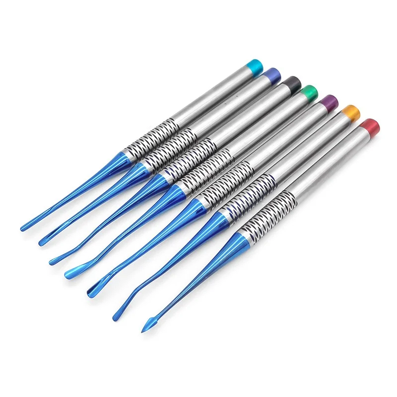 

7PCS/SET Dentistry Tooth Extracting Tools Titanium Alloy Implant Instrument Dental Elevator Set Extraction Root