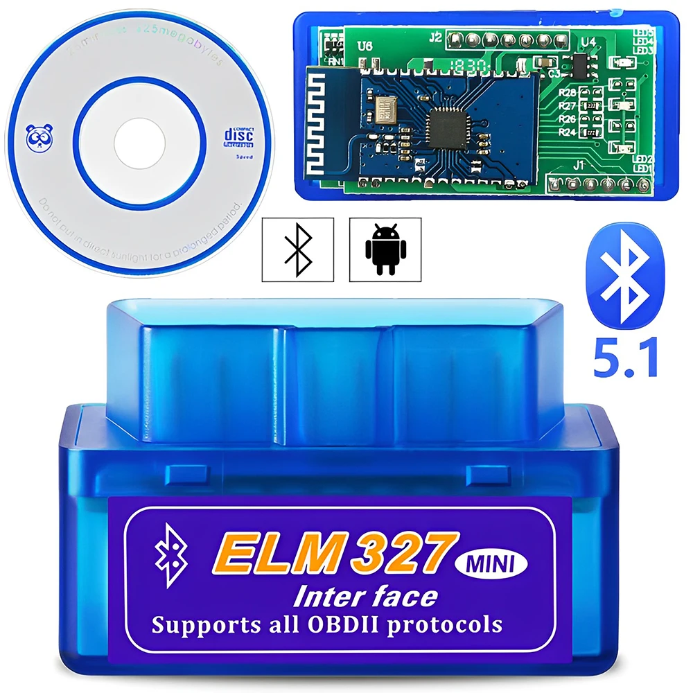 Mini Eml327 V2.1 OBD 2 Bluetooth Car Diagnostic-Tools For Android Scanner Code Support Smart Scan Tool ODB2 Scanner Tool 