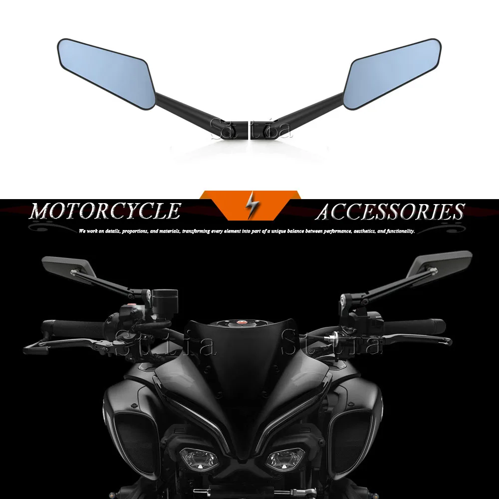 New 2026 Motorcycle Aluminum Rearview Mirror Fit For YAMAHA MT-03 MT-07 MT-09 MT-10 2013-2025 Wind Wing Rear View Mirrors