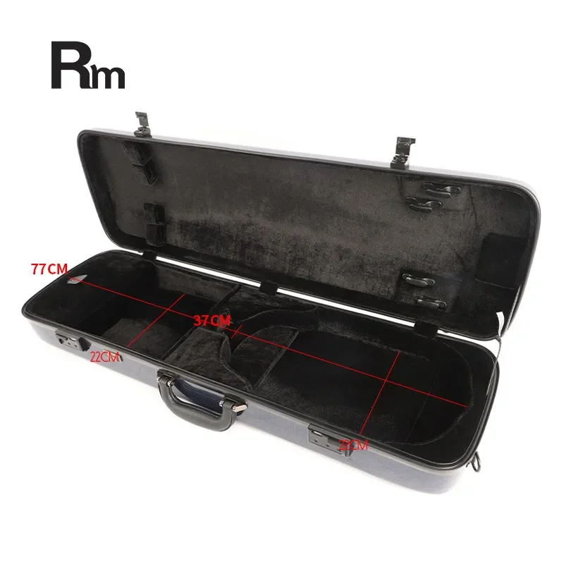 Rm Carbon Brazing Violin Case 4/4 Adult Hard Shell Ultra Light Compression Resistant Shockproof Square Musical Instrument