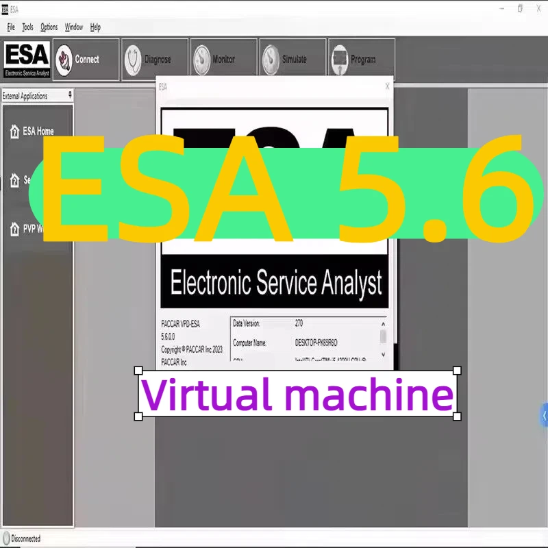 2023 El más nuevo analizador de servicio electrónico ESA 5,6 + 2023 SW FLASH FILE + desbloqueo de tecla gratuito para Paccar + a