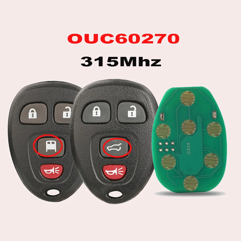 Jingyuqin 315Mhz 키리스 엔트리 원격 자동차 키 쉐보레 타호 트래버스 GMC 유콘 2007-2013 15913427 OUC60270
