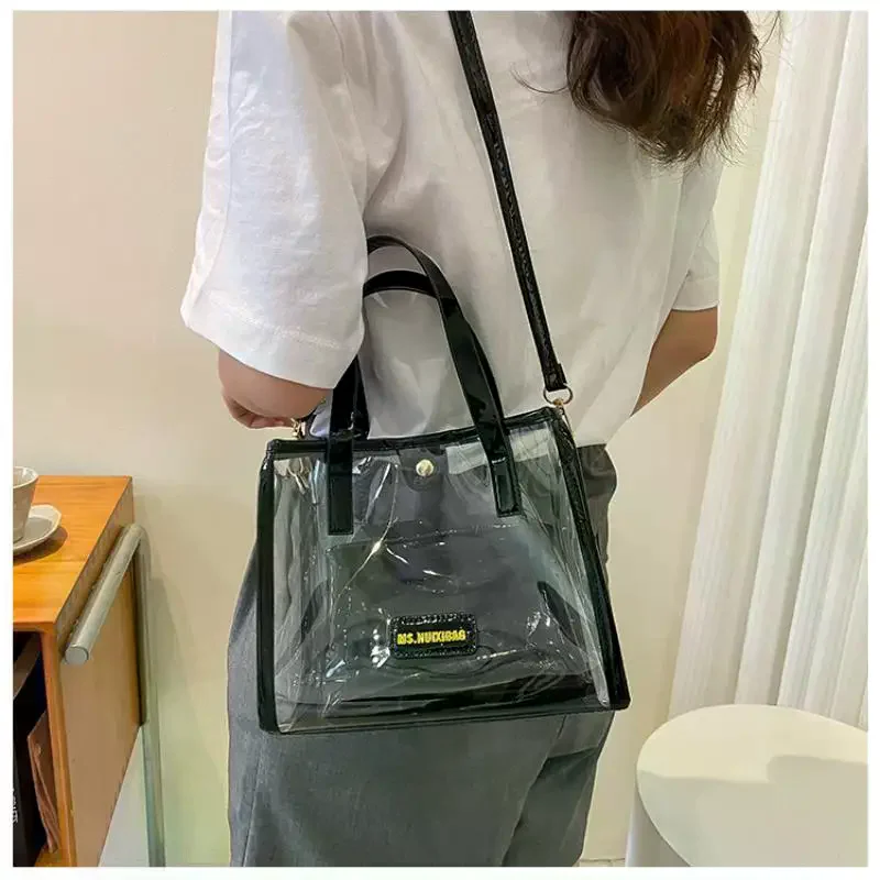 

Новая модная сумка из ПВХ, прозрачная сумка-тоут, водонепроницаемая прозрачная сумка через плечо