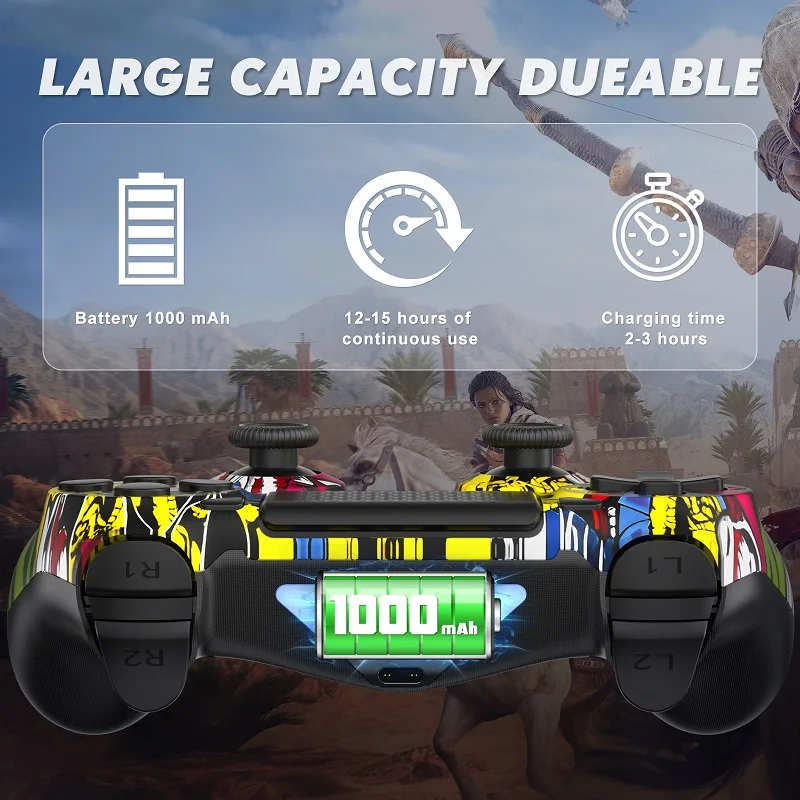 Para mando inalámbrico PS4-giroscopio de 6 ejes efecto Hall de doble vibración con función Turbo de panel táctil, accesorios para juegos de controlador BT