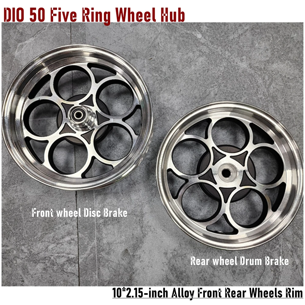 For Honda DIO Five Ring Wheel Hub 10*2.15-inch Alloy Front Back Wheels Rim For DIO50 AF17/18/25/27/28 Z4 ZX AF34/35/56