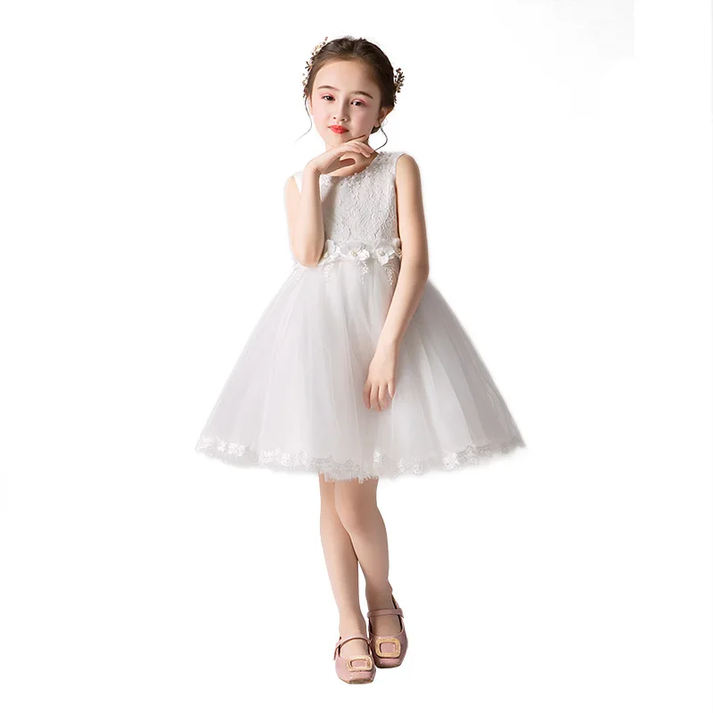 Vestidos  Elegant Girl Dress Summer Mesh Ball Dress Kid Bridesmaid Dress Evening Dress Ball Tank Top Sun Dress Princess Dress