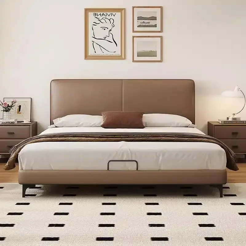 Unique Pretty European Bed Queen Nordic Elegant Modern Solid Wood Frame Bed Bases Bedroom Luxury Camas De Dormitorio Furniture