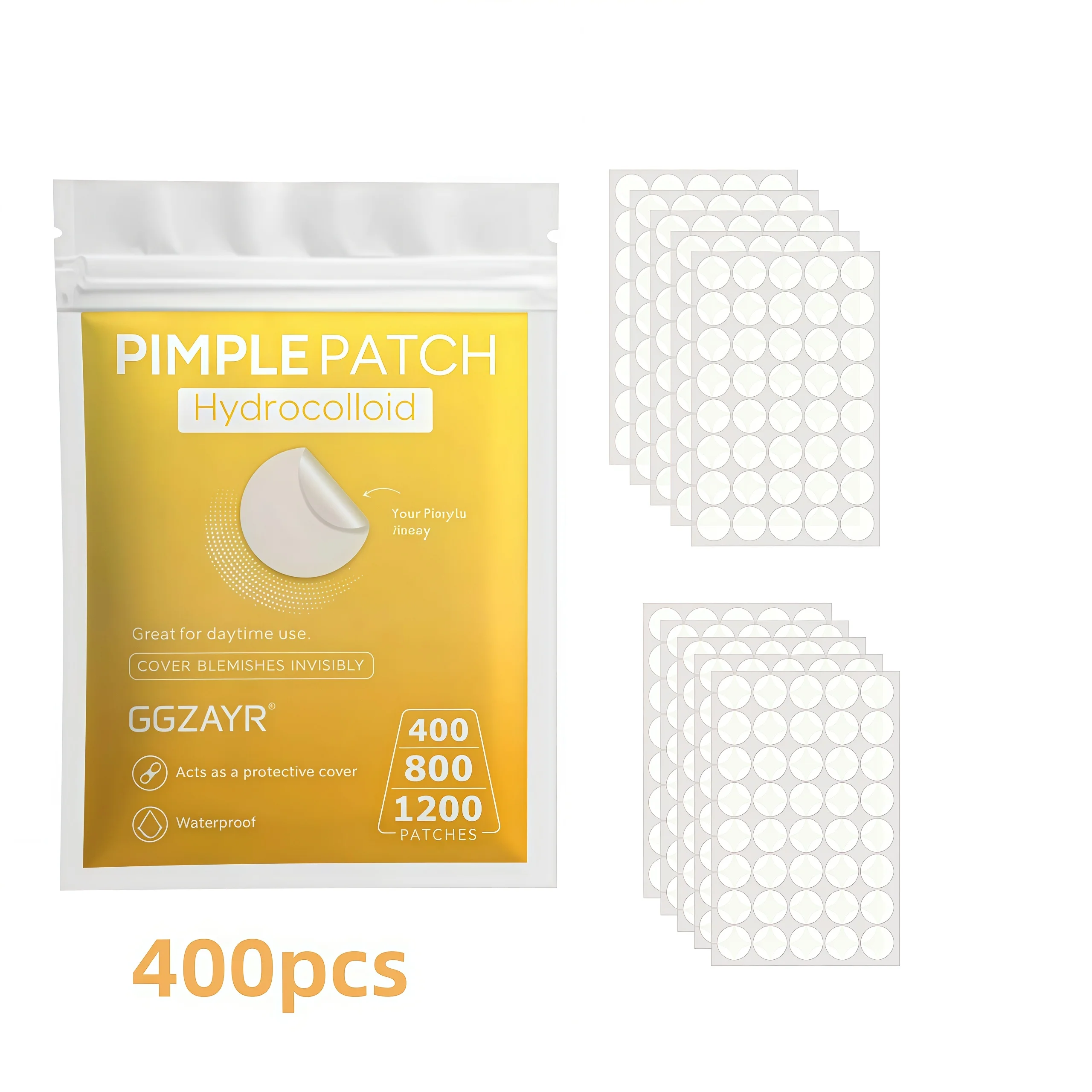 Kit de Adesivos para Acne Redondos Aprimorados 400/800/1400un, Pontos Invisíveis de Adesão Suave para a Pele