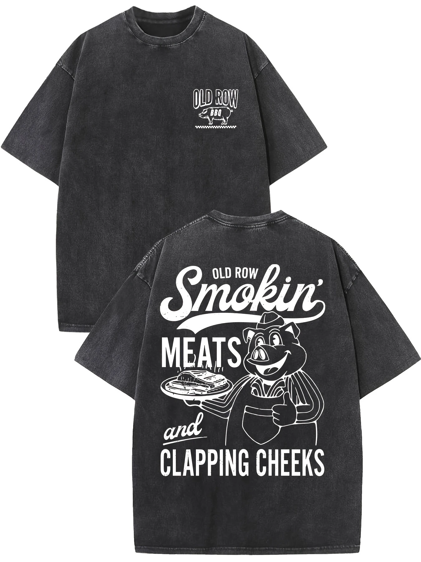 

2026 Latest Cartoon Animal Printed Washed T Shirt Men's Women Hip Hop Rock Short Sleeve T-shirts Oversized T-shirt