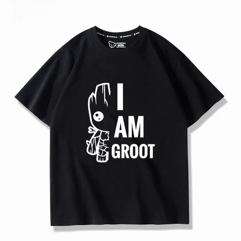

Мужская футболка с коротким рукавом Marvel, мужская летняя одежда Treant Groot, мужская одежда, дышащий топ с круглым вырезом