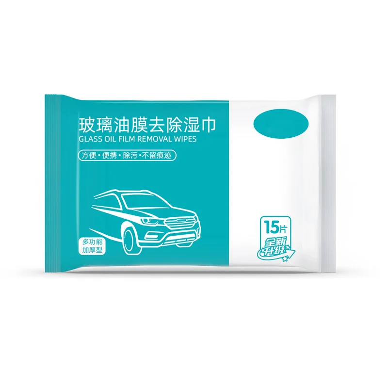 15PCS Car Oil Stain Cleaner Glass Oil Film Removal Wipes Front Windshield Cleaning Vehicle Window Powerful Decontamination