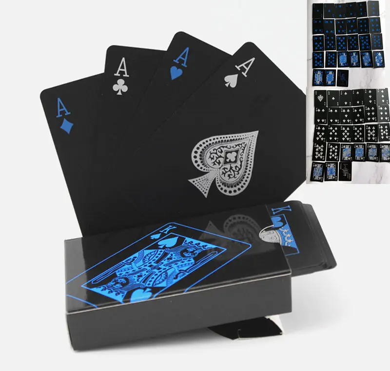 A Set of Playing Cards(54 PCS) Waterproof PVC Playing Cards for Table Games Magic Poker Solitaire