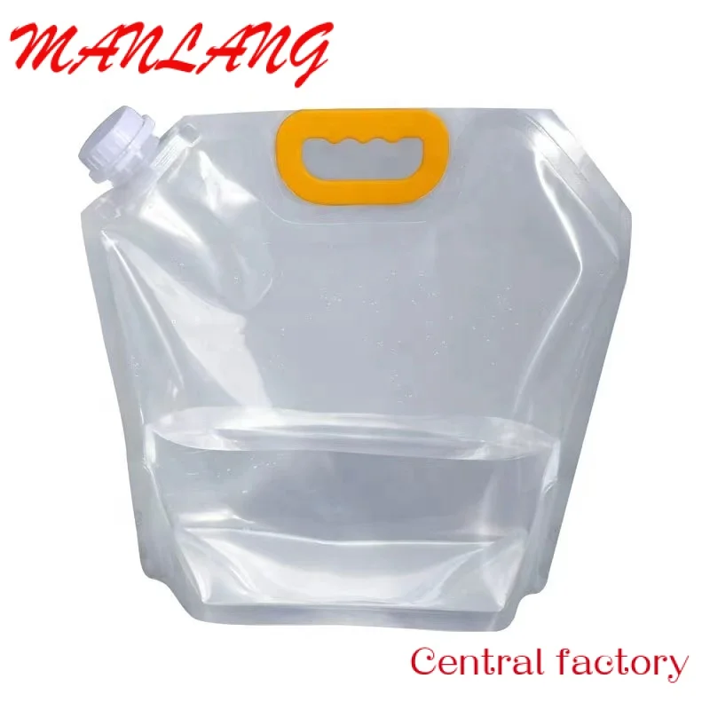 Custom  Hiking Portable Empty LDPE Drinking Containers 1.5L Gallon Storage Packaging Water Plastic Bag 5 Liter With Screw